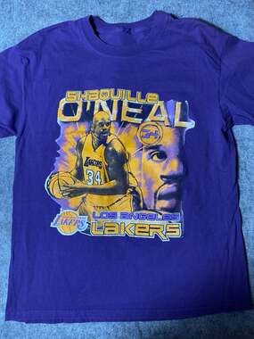 Vintage Shaquille O'Neal Shaq Los Angeles Lakers NBA Purple T-Shirt